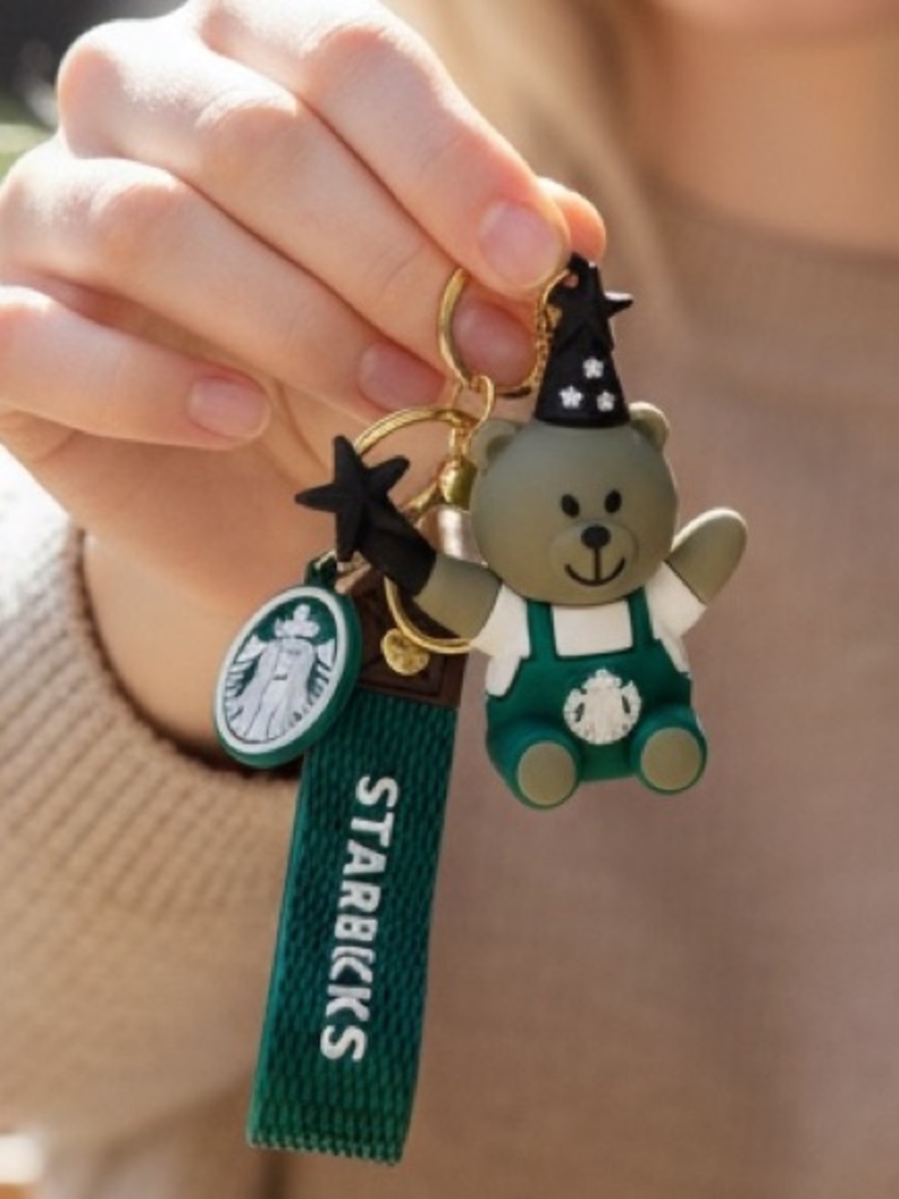 Starbucks Green Bear Keychain/Bagcharm 🆕 - Picture 3 of 3